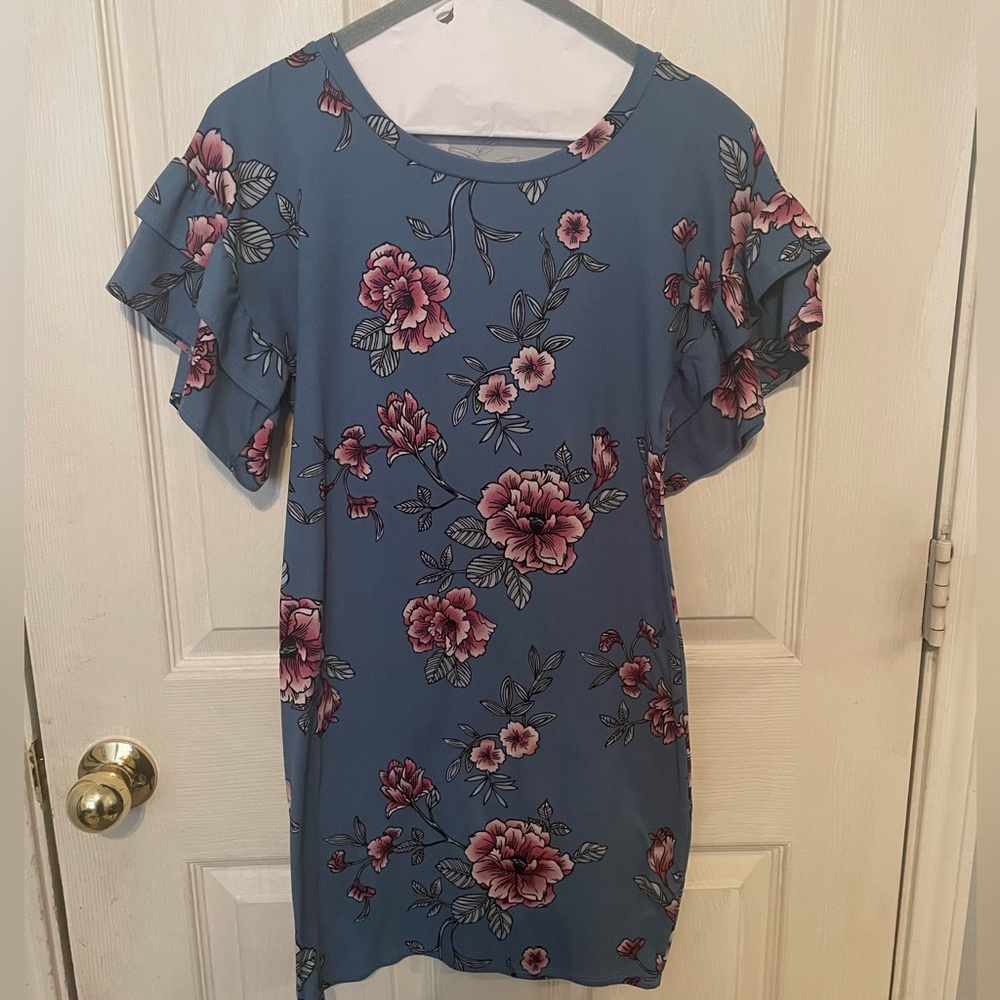 Ross Blue and Pink Floral Dress